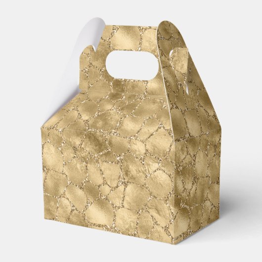 Gold Glam Glitter Giraffe Print Bedankdoosjes (Voorkant Zijde)