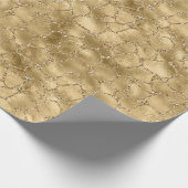 Gold Glam Glitter Giraffe Print Cadeaupapier (Hoek)