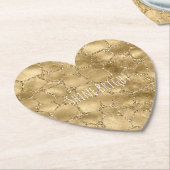 Gold Glam Glitter Giraffe Print Kartonnen Onderzetters (Gekanteld)