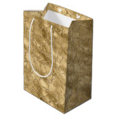 Gold Glam Glitter Giraffe Print Medium Cadeauzakje (Achterkant Gekanteld)