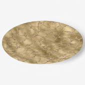 Gold Glam Glitter Giraffe Print Papieren Bordje (Gekanteld)