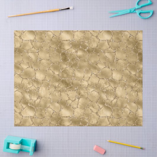 Gold Glam Glitter Giraffe Print Tissuepapier (Craft)