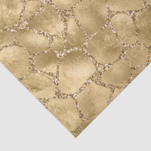 Gold Glam Glitter Giraffe Print Tissuepapier (Detail)