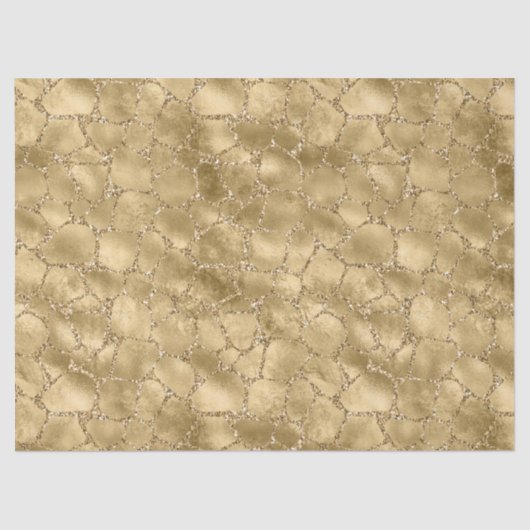 Gold Glam Glitter Giraffe Print Tissuepapier (Voorkant)