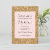Gold Glam Glitter Kaart (Staand voorkant)