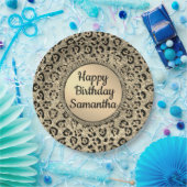 Gold Glam Glitter Leopard Bord (Feest)