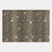 Gold Glam Glitter Leopard Inpakpapier Vel (Voorkant 3)
