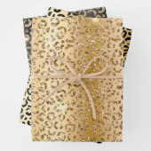  Gold Glam Glitter Leopard Inpakpapier Vel (In situ)