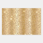 Gold Glam Glitter Leopard Inpakpapier Vel (Voorkant)