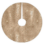 Gold Glam Glitter Leopard Kerstmis Kerstboom Rok (Voorkant)