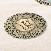 Gold Glam Glitter Leopard Onderzetter (Gekanteld)