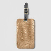 Gold Glam Glitter Leopard Print Bagagelabel (Voorkant (verticaal))