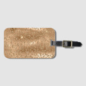 Gold Glam Glitter Leopard Print Bagagelabel (Voorkant (horizontaal))