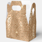 Gold Glam Glitter Leopard Print Bedankdoosjes (Open)