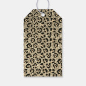 Gold Glam Glitter Leopard Print Cadeaulabel (Achterkant)