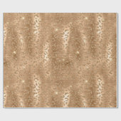 Gold Glam Glitter Leopard Print Cadeaupapier (Vlak)