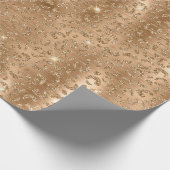 Gold Glam Glitter Leopard Print Cadeaupapier (Hoek)