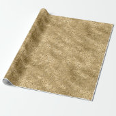 Gold Glam Glitter Leopard Print Cadeaupapier (Uitgerold)