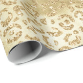 Gold Glam Glitter Leopard Print Cadeaupapier (Rol Hoek)