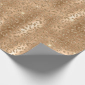 Gold Glam Glitter Leopard Print Cadeaupapier (Hoek)