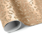 Gold Glam Glitter Leopard Print Cadeaupapier (Rol Hoek)