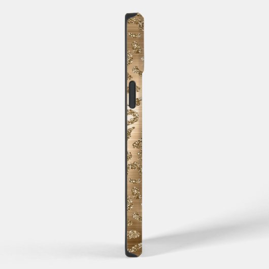 Gold Glam Glitter Leopard Print Case-Mate iPhone Case (Achterkant / Rechts)