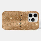 Gold Glam Glitter Leopard Print Case-Mate iPhone Case (Achterkant (horizontaal))