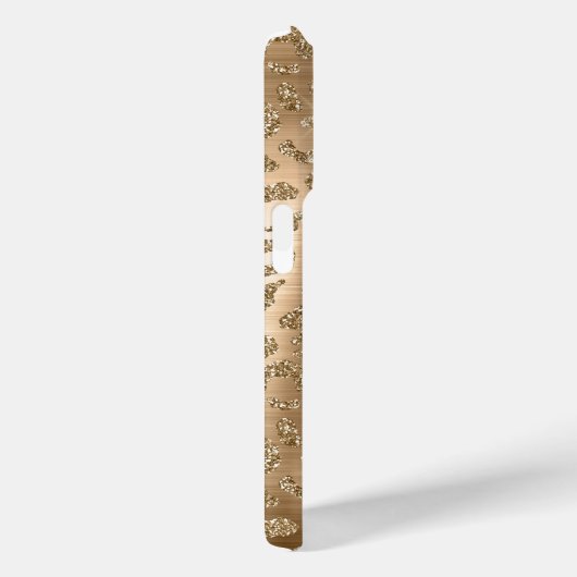 Gold Glam Glitter Leopard Print Case-Mate iPhone Case (Achterkant / Rechts)