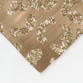 Gold Glam Glitter Leopard Print Fleece Deken (Hoek)