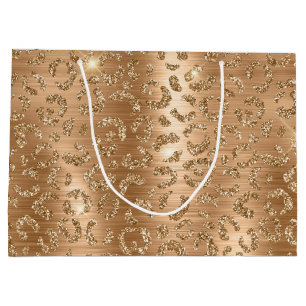 Gold Glam Glitter Leopard Print Groot Cadeauzakje