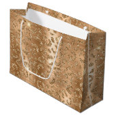 Gold Glam Glitter Leopard Print Groot Cadeauzakje (Voorkant Gekanteld)