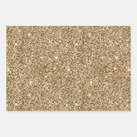 Gold Glam Glitter Leopard Print Inpakpapier Vel (Voorkant 2)