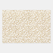 Gold Glam Glitter Leopard Print Inpakpapier Vel (Voorkant 3)