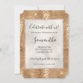 Gold Glam Glitter Leopard Print Kaart (Voorkant)