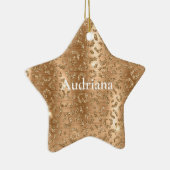 Gold Glam Glitter Leopard Print Keramisch Ornament (Rechts)