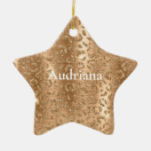 Gold Glam Glitter Leopard Print Keramisch Ornament (Voorkant)