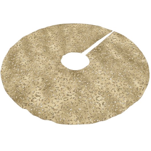 Gold Glam Glitter Leopard Print Kerstboom Rok (Gekanteld)