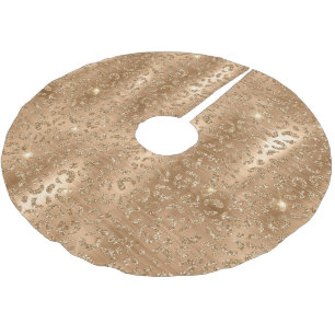 Gold Glam Glitter Leopard Print Kerstboom Rok
