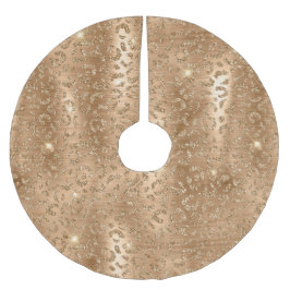 Gold Glam Glitter Leopard Print Kerstboom Rok