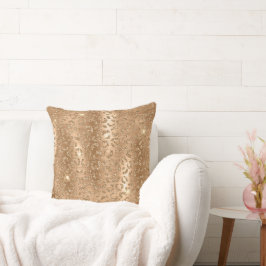 Gold Glam Glitter Leopard Print Kussen