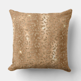 Gold Glam Glitter Leopard Print Kussen