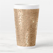 Gold Glam Glitter Leopard Print Latte Mok (Voorkant)