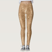 Gold Glam Glitter Leopard Print Leggings (Voorkant)