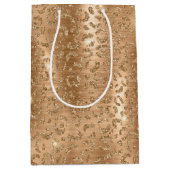 Gold Glam Glitter Leopard Print Medium Cadeauzakje (Voorkant)