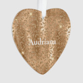 Gold Glam Glitter Leopard Print Ornament (voorkant)