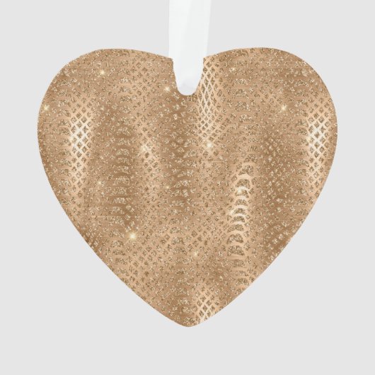 Gold Glam Glitter Leopard Print Ornament (achterkant)