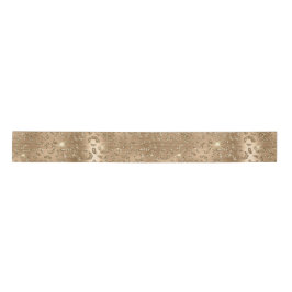 Gold Glam Glitter Leopard Print Satijnen Lint
