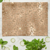 Gold Glam Glitter Leopard Print Theedoek (Gevouwen)