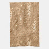 Gold Glam Glitter Leopard Print Theedoek (Verticaal)