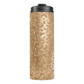 Gold Glam Glitter Leopard Print Thermosbeker (Voorkant)